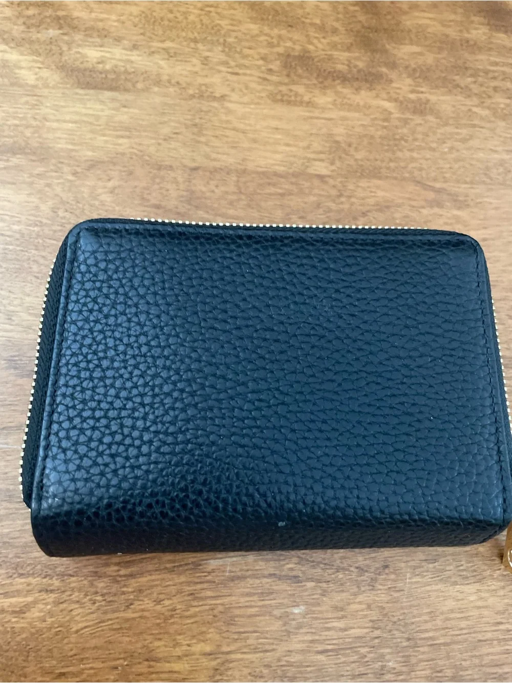 Valentina Black Pebbled Leather Double Zip Wallet
